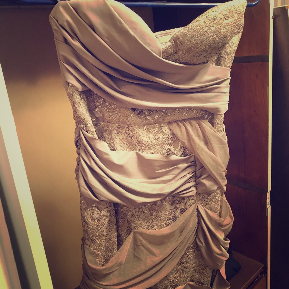 Short strapless cocktail dress